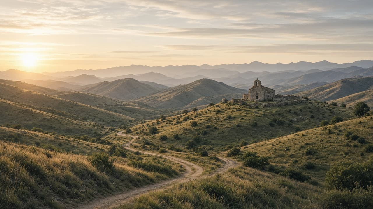 Paisaje de sierras cordobesas al atardecer