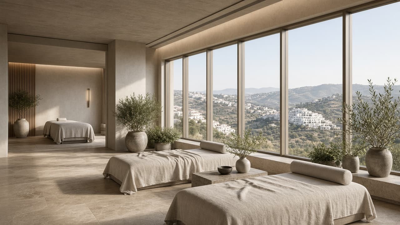 Espacio de spa con luz natural